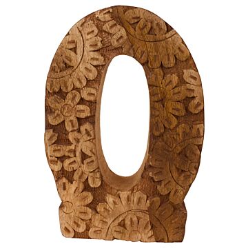 Hand Carved Wooden Flower Letter O