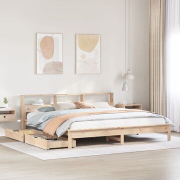 Vidaxl Bookcase Bed Without Mattress 200x200 Cm Solid Wood Pine