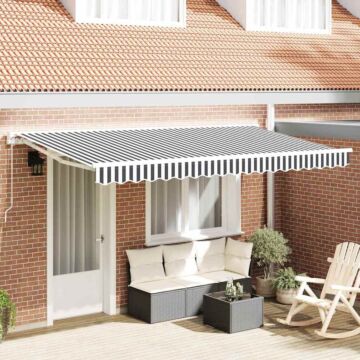 Vidaxl Retractable Awning Manual Anthracite And White 400x200 Cm