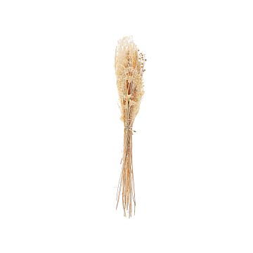 Dried Flower Bouquet Natural Dried Flowers 65 Cm Wrapped In Brown Paper Natural Table Decoration Beliani