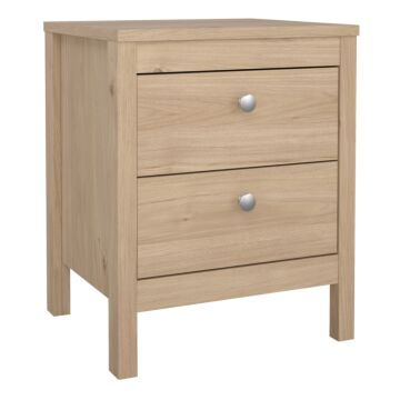 Madrid Bedside Table 2 Drawers In Jackson Hickory Oak