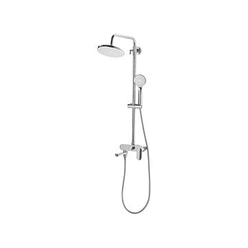 Mixer Shower Set Silver Brass With Rain Function Gloss Finish Glamour Modern Beliani