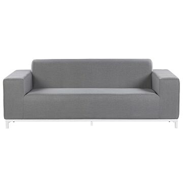 Garden Sofa Grey Fabric Upholstery White Aluminium Legs Indoor Outdoor Furniture Weather Resistant Outdoor Beliani