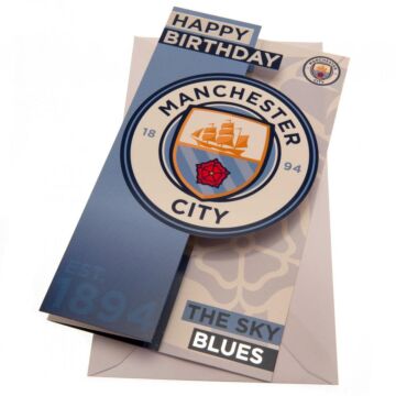 Manchester City Fc Sky Blues Birthday Card