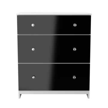 Yarmouth 3 Drawer Deep Chest In Black & White