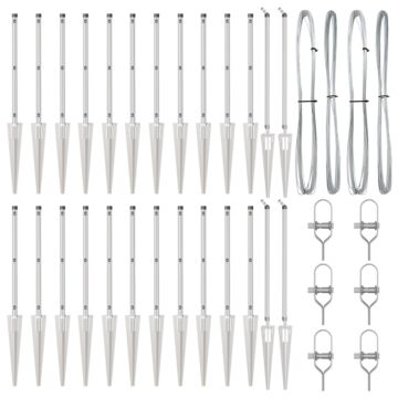 Vidaxl Fence Posts With Spike 26 Pcs Ø32 Mm 120 Cm Galvanised Steel