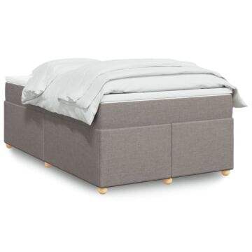 Vidaxl Box Spring Bed With Mattress Taupe 120x200 Cm Fabric