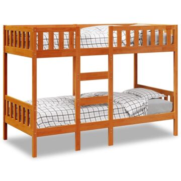 Vidaxl Bunk Bed Wax Brown 90x190 Cm Solid Wood Pine