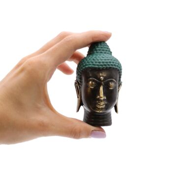 Small Antique Brass Buddha Head