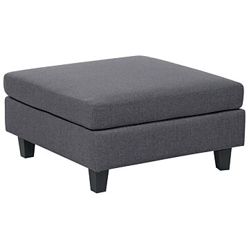 Ottoman Footstool Dark Grey Polyester Fabric Upholstered Square Minimalist Modern Modular Sofa Element Beliani