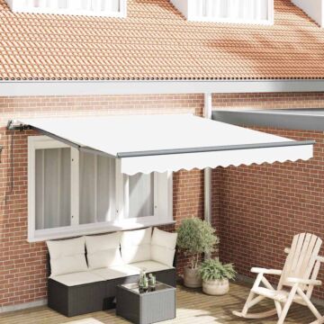 Vidaxl Manual Retractable Awning White 350x250 Cm