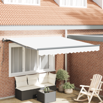 Vidaxl Manual Retractable Awning White 350x250 Cm