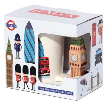 Collectable Big Ben Shaped Handle Ceramic Mug