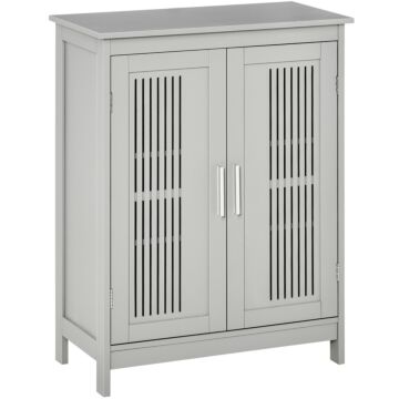 Kleankin Modern Bathroom Floor Cabinet - Grey