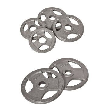 Homcom Set Of 6 Cast Iron Olympic Weight For 2"/5cm Hole Dumbbell Handle Bar 35kg Dumbbell Plates Barbell Weight 2 X 5kg, 2 X 2.5kg, 2 X 10kg