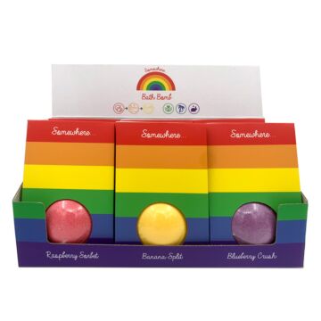 Handmade Bath Bomb In Gift Box - Somewhere Rainbow