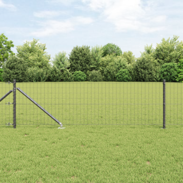 Vidaxl Euro Fence With 13 Spike Posts 0.4x50 M Galvanised Steel Grey