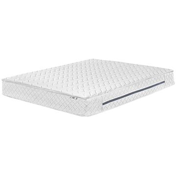 Pocket Spring Mattress Firm White 180 X 200 Cm Polyester With Cooling Memory Foam With Zip Beliani