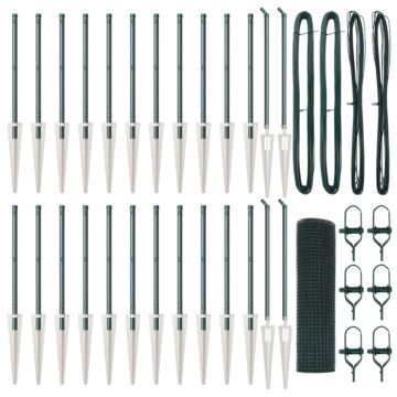 Vidaxl Welded Wire Fence With 13 Spike Posts Green 0.5x50 M Steel