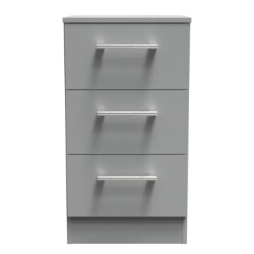 Devon 3 Drawer Bedside Cabinet In Dusk Grey