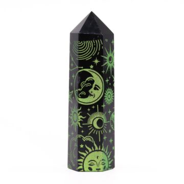 Black Obsidian Points (approx 60-70 Gm 9cm) - Mystic Story - Forest Green