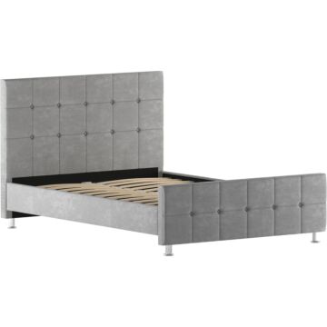 Vida Designs Valentina Double Bed, Light Grey Velvet