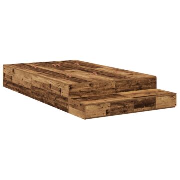 Vidaxl Storage Bed Frame Old Wood 120x200 Cm