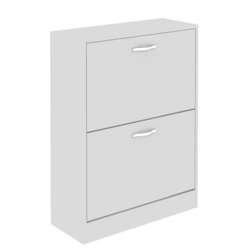 Vida Designs 2 Drawer Shoe Cabinet, White