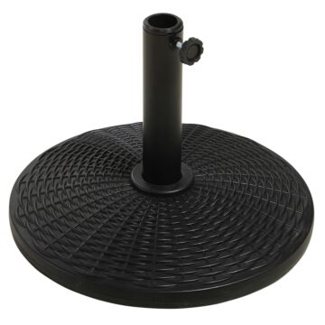 Outsunny 11.5 Kg Plastic And Cement Rattan Pattern Parasol Base - Black
