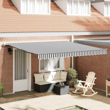 Vidaxl Automatic Retractable Awning Anthracite And White 400x300 Cm