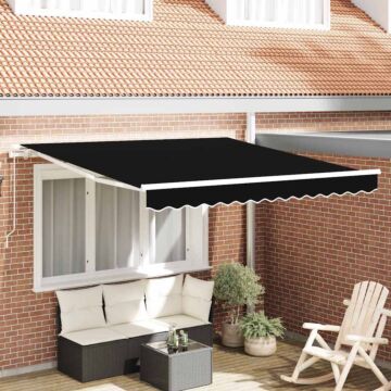 Vidaxl Manual Retractable Awning Black 300x250 Cm