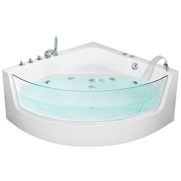 Corner Whirlpool Bath White Sanitary Acrylic With Led 4 Jest Modern Style Beliani