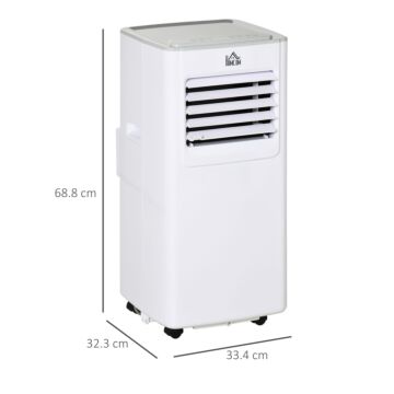 Homcom 7000 Btu Mobile Air Conditioner Portable Ac Unit For Cooling Dehumidifying Ventilating With Remote Controller, Led Display For Bedroom, White