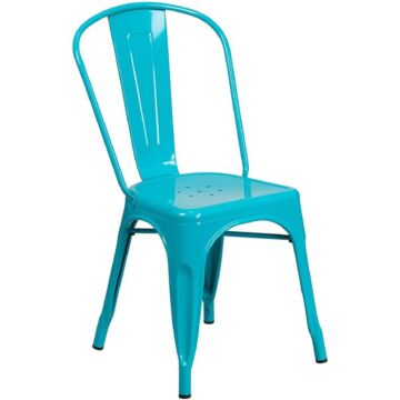 85cm Blue Metal Dining Chair