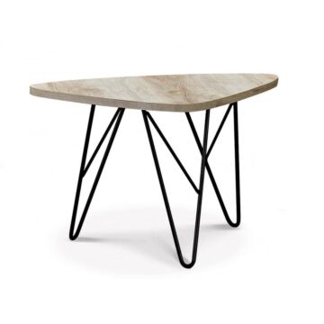 Mersey Coffee Table Natural With Black Metal Legs