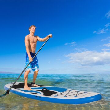 Outsunny 10'6" X 30" X 6" Inflatable Paddle Stand Up Board, Adjustable Aluminium Paddle Non-slip Deck Board With Isup Accessories, 320l X 76w X 15h Cm