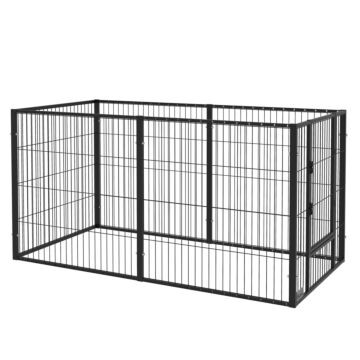 Pawhut 82.5-150 Cm X 81 Cm Heavy Duty Pet Playpen, 6 Panel Exercise Pen For Dogs, Adjustable Length, Small And Medium Sized Dogs