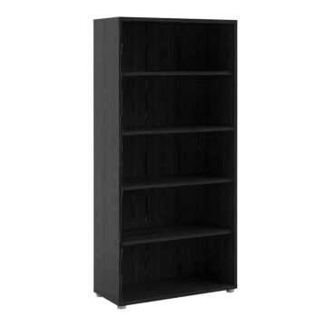 Prima Bookcase 4 Shelves In Black Woodgrain