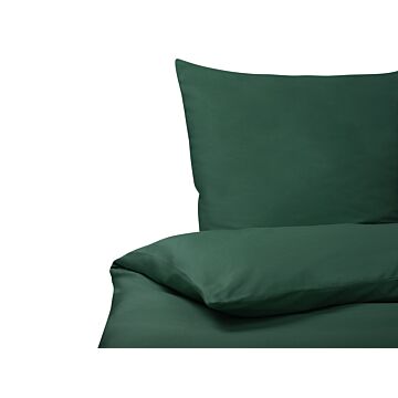Bedding Set Green Cotton 220 X 240 Cm Solid Pattern Duvet Cover And Pillowcase Modern Elegant Bedroom Beliani