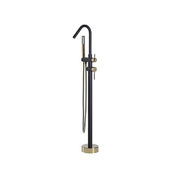 Bathtub Faucet Black Gold Chrome Freestanding 118 Cm With Hand Shower Modern Beliani