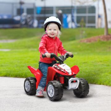Aiyaplay Honda Licensed Kids Electric Quad Bike 6v Atv Ride On For 1.5-3 Years Red
