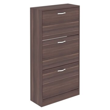 Vida Designs 3 Drawer Shoe Cabinet, Walnut