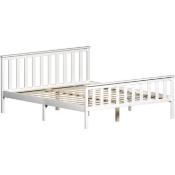 Vida Designs Milan King Size Wooden Bed, High Foot, White