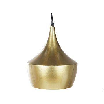 Pendant Lamp Gold Metal 197 Cm Two Tone Shade Contemporary Modern Hanging Lightning Beliani