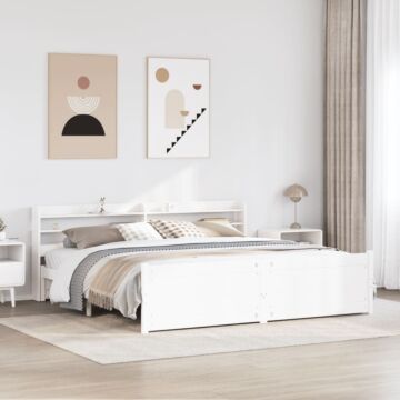 Vidaxl Bed Frame With Headboard Without Mattress White 200x200 Cm