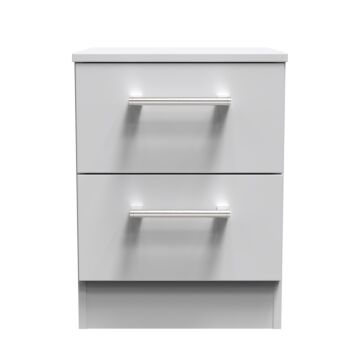 Devon 2 Drawer Bedside Cabinet In Grey Matt