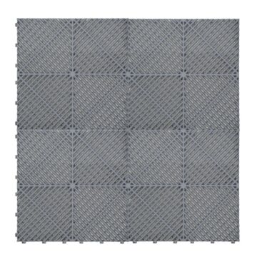 Vented Garage Floor Tiles X 120 With Edges - Grey