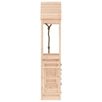 Vidaxl Playhouse With Climbing Wall Solid Wood Pine