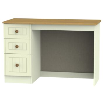 Warwick 3 Drawer Desk In Cream Ash & Modern Oak