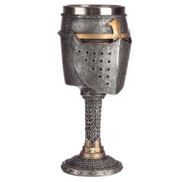 Collectable Decorative Medieval Helmet And Chain Mail Goblet